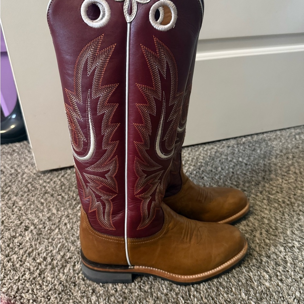 Lucchese Brown and Burgundy Women's Boots - Picture 4 of 7